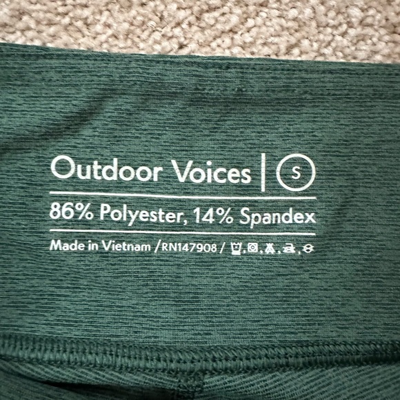 Outdoor Voices 7/8 Hunter Green Warmup Compression Leggings - Picture 4 of 4